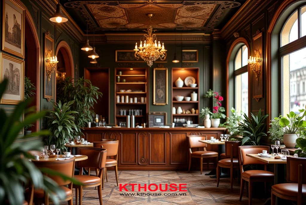 Thiết kế nội thất quán ăn nhỏ theo phong cách vintage châu Âu