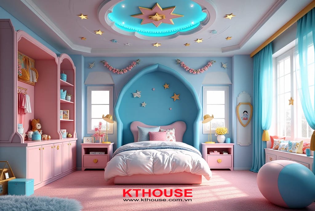 Thiết kế nội thất phòng ngủ trẻ em phong cách Fantasy Wonderland